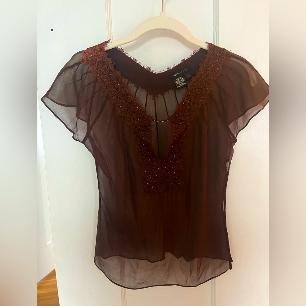 The most delicate silk beaded top